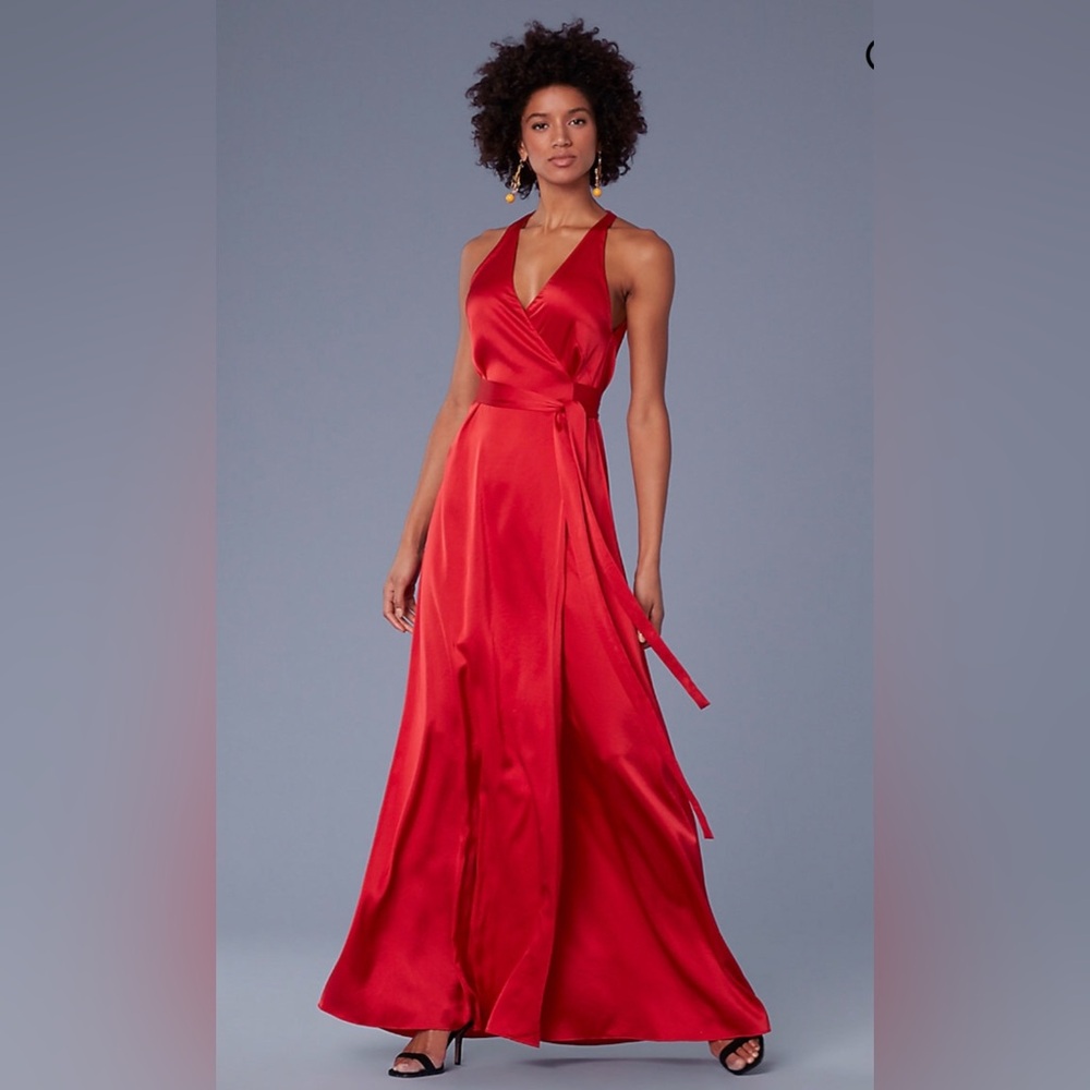 BNWT DVF Red Maxi Wrap Dress